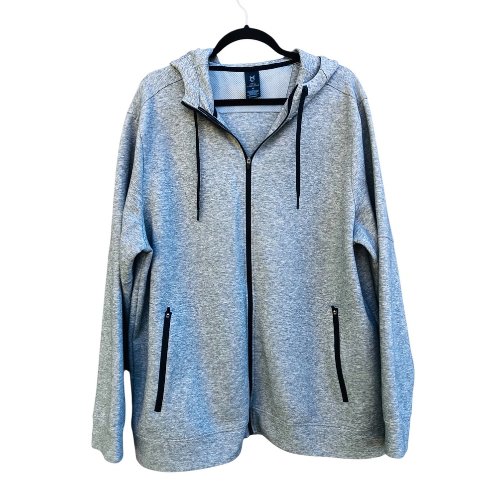 Member's Mark Mens Full Zip Hoodie XL Gray Heathered Sport Activewear